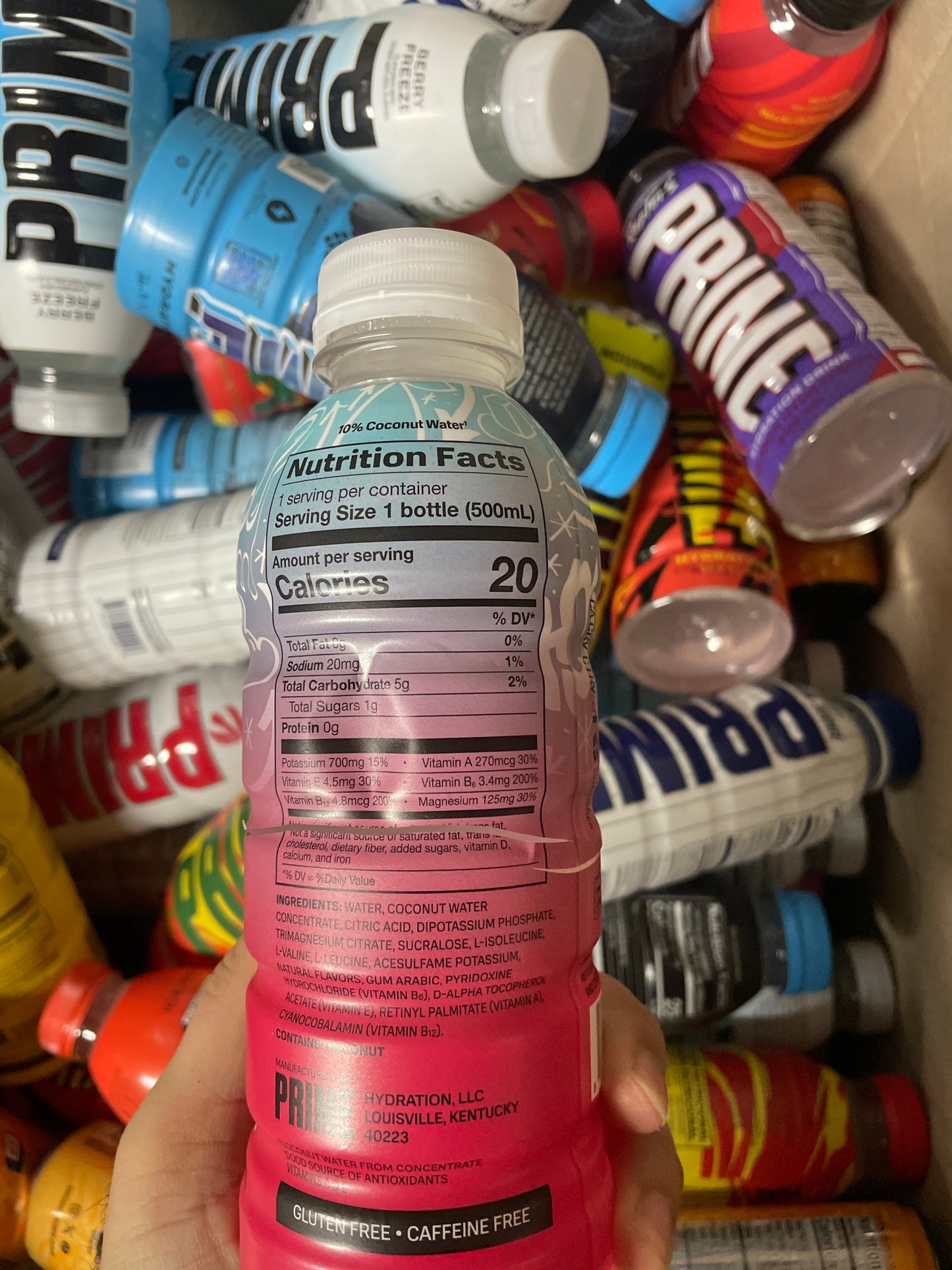 Damaged Prime Hydration Cherry Freeze - LIMITED EDITION 500ML Rare
